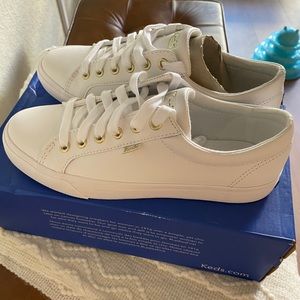 Keds Jump Kick Leather White/Gold Sneakers Clouds